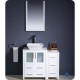 Fresca Torino 36" White Modern Bathroom Vanity w/ Side Cabinet & Vessel Sink