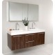 Fresca Opulento Walnut Modern Double Sink Bathroom Vanity w/ Medicine Cabinet
