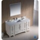 Fresca Oxford 60" Antique White Traditional Bathroom Vanity w/ 2 Side Cabinets