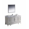 Fresca Oxford 60" Antique White Traditional Bathroom Vanity w/ 2 Side Cabinets