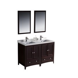 Fresca Oxford 48" Mahogany Traditional Double Sink Bathroom Vanity