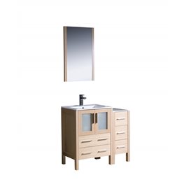 Fresca Torino 36" Light Oak Modern Bathroom Vanity w/ Side Cabinet & Integrated Sink