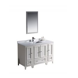 Fresca Oxford 48" Antique White Traditional Bathroom Vanity w/ 2 Side Cabinets