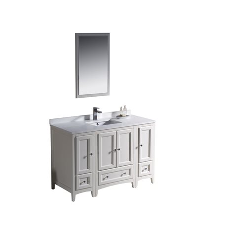 Fresca Oxford 48" Antique White Traditional Bathroom Vanity w/ 2 Side Cabinets