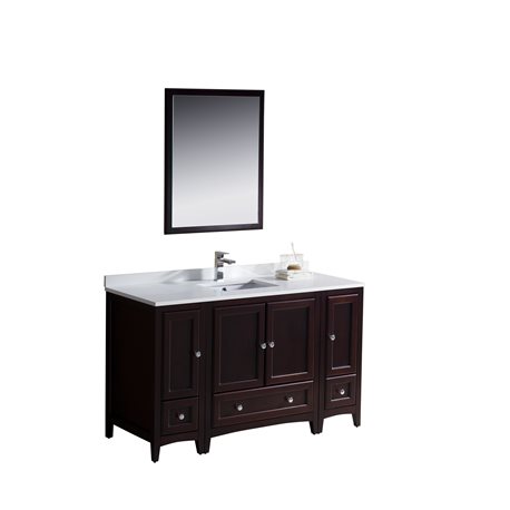 Fresca Oxford 54" Mahogany Traditional Bathroom Vanity w/ 2 Side Cabinets