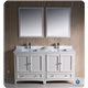 Fresca Oxford 60" Antique White Traditional Double Sink Bathroom Vanity