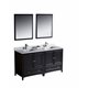 Fresca Oxford 60" Espresso Traditional Double Sink Bathroom Vanity