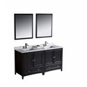 Fresca Oxford 60" Espresso Traditional Double Sink Bathroom Vanity