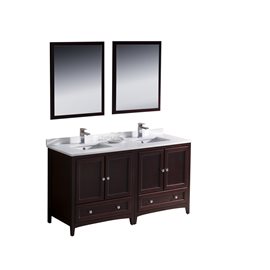 Fresca Oxford 60" Mahogany Traditional Double Sink Bathroom Vanity