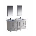 Fresca Oxford 60" Antique White Traditional Double Sink Bathroom Vanity w/ Side Cabinet