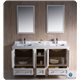 Fresca Oxford 60" Antique White Traditional Double Sink Bathroom Vanity w/ Side Cabinet