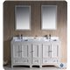 Fresca Oxford 60" Antique White Traditional Double Sink Bathroom Vanity w/ Side Cabinet