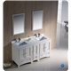 Fresca Oxford 60" Antique White Traditional Double Sink Bathroom Vanity w/ Side Cabinet