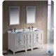 Fresca Oxford 60" Antique White Traditional Double Sink Bathroom Vanity w/ Side Cabinet