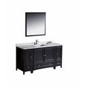 Fresca Oxford 60" Espresso Traditional Bathroom Vanity w/ 2 Side Cabinets