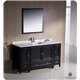 Fresca Oxford 60" Espresso Traditional Bathroom Vanity w/ 2 Side Cabinets