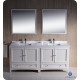 Fresca Oxford 72" Antique White Traditional Double Sink Bathroom Vanity