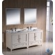 Fresca Oxford 72" Antique White Traditional Double Sink Bathroom Vanity