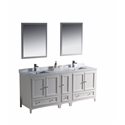 Fresca Oxford 72" Antique White Traditional Double Sink Bathroom Vanity w/ Side Cabinet