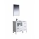 Fresca Torino 36" White Modern Bathroom Vanity w/ Side Cabinet & Integrated Sink