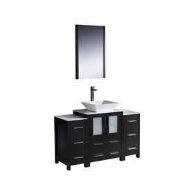 Fresca Torino 48" Espresso Modern Bathroom Vanity w/ 2 Side Cabinets & Vessel Sink