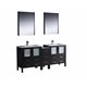 Fresca Torino 72" Espresso Modern Double Sink Bathroom Vanity w/ Side Cabinet & Integrated Sinks