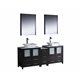 Fresca Torino 72" Espresso Modern Double Sink Bathroom Vanity w/ Side Cabinet & Vessel Sinks