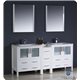 Fresca Torino 72" White Modern Double Sink Bathroom Vanity w/ Side Cabinet & Integrated Sinks