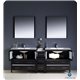 Fresca Torino 84" Espresso Modern Double Sink Bathroom Vanity w/ Side Cabinet & Integrated Sinks