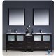 Fresca Torino 84" Espresso Modern Double Sink Bathroom Vanity w/ Side Cabinet & Integrated Sinks