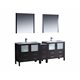 Fresca Torino 84" Espresso Modern Double Sink Bathroom Vanity w/ Side Cabinet & Integrated Sinks