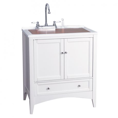 Berkshire 30 Inch White Laundry Sink Vanity, Laundry Vanity Cabinet