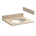 25 INCH WHEAT BEIGE GRANITE VANITY TOP WITH PRE-ATTACHED VITREOUS CHINA SINK