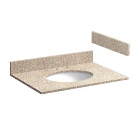 31 INCH WHEAT BEIGE GRANITE VANITY TOP WITH PRE-ATTACHED VITREOUS CHINA SINK