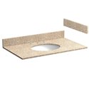 37 INCH WHEAT BEIGE GRANITE VANITY TOP WITH PRE-ATTACHED VITREOUS CHINA SINK
