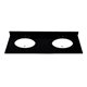 61 INCH ABSOLUTE BLACK GRANITE VANITY TOP WITH TWO PRE-ATTACHED VITREOUS CHINA SINKS