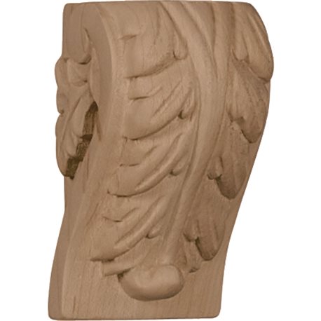 1 3/4"W x 1 1/2"D x 3"H Mini Acanthus Leaf Block Corbel