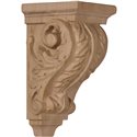2 1/4"W x 2 1/4"D x 4 1/4"H Extra Small Acanthus Wood Corbel
