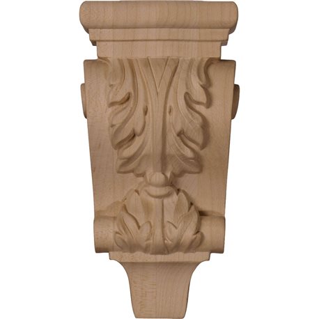 3"W x 1 3/4"D x 6"H Extra Small Acanthus Pilaster Wood Corbel