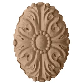 1 7/8"W x 2 3/4"H x 1/2"P Ashford Oval Rosette