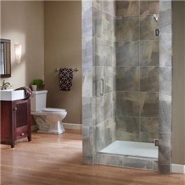 72" Marina 3/8" Frameless Swing Shower Door Fits Opening 20" to 28" W