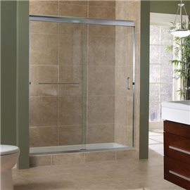 72" 3/8" Frameless Sliding Shower Door Clear Glass - Fits 44" - 48"