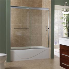 MRST6060-CL-SV 3/8" Frameless Sliding Tub Door