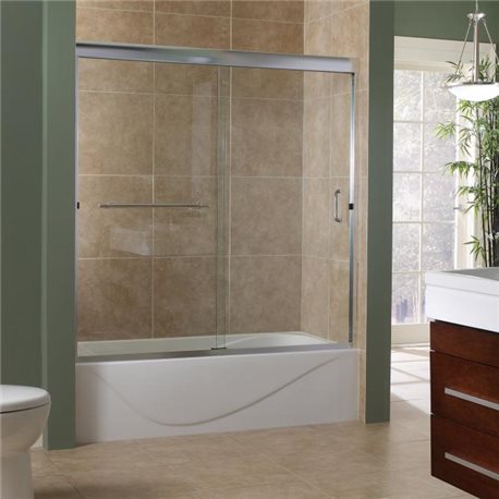 MRST6060-CL-SV 3/8" Frameless Sliding Tub Door