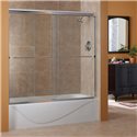 55"H Cove 1/4" Frameless Sliding Tub Door- Clear Glass Fits Opening 48" to 54".