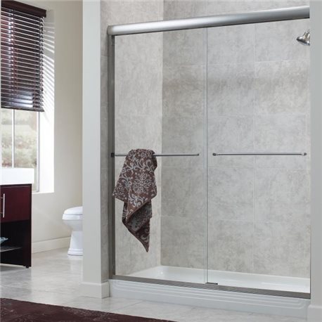 70"H Cove 1/4" Frameless Sliding Shower Door- Rain Glass Fits Opening 54" to 58".
