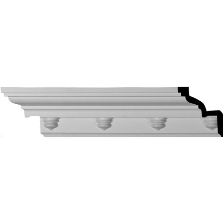 3 1/2"H x 3 1/2"P x 5"F x 94 1/2"L Nouveau Crown Moulding