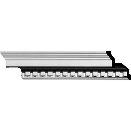 4 1/2"H x 4 1/2"P x 6 3/8"F x 94 5/8"L Dentil Crown Moulding