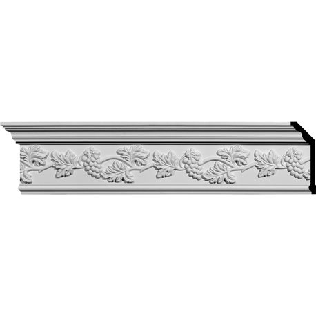 7"H x 3"P x 7 1/4"F x 96"L Genevieve Crown Moulding