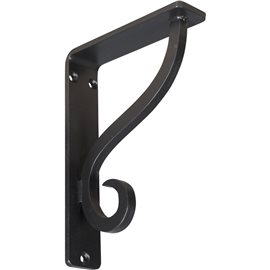 1 1/2"W x 5 1/2"D x 8"H Ashford Single, Wrought Iron Bracket, (Single center brace)